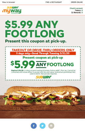 Subway 599 Email