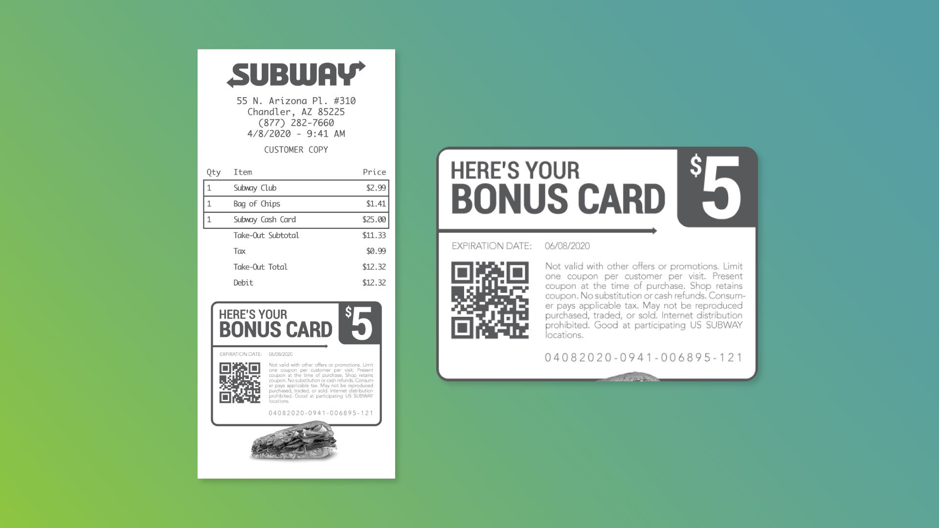 Example Receipt-Printed Card Offer