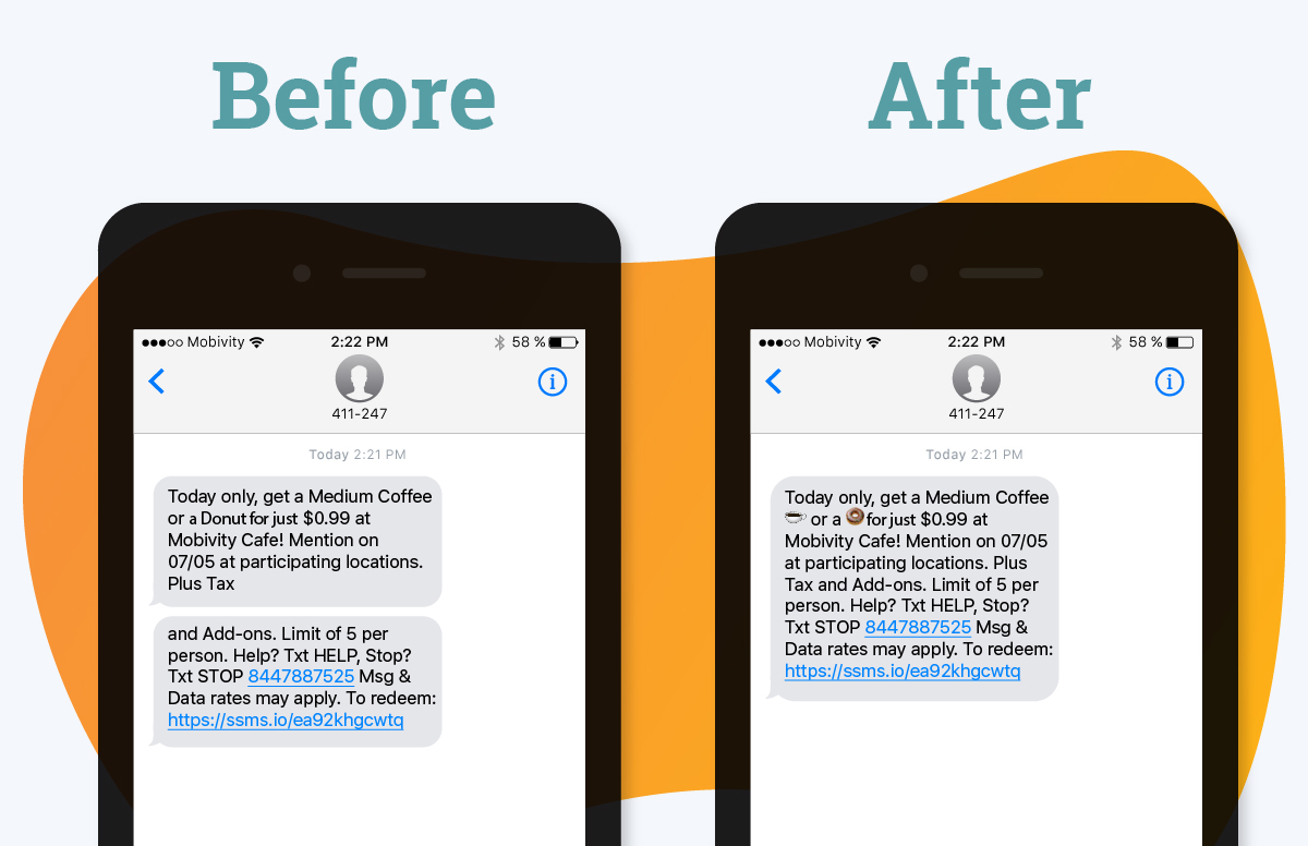 Adding Emojis and Concatenation - Before and After