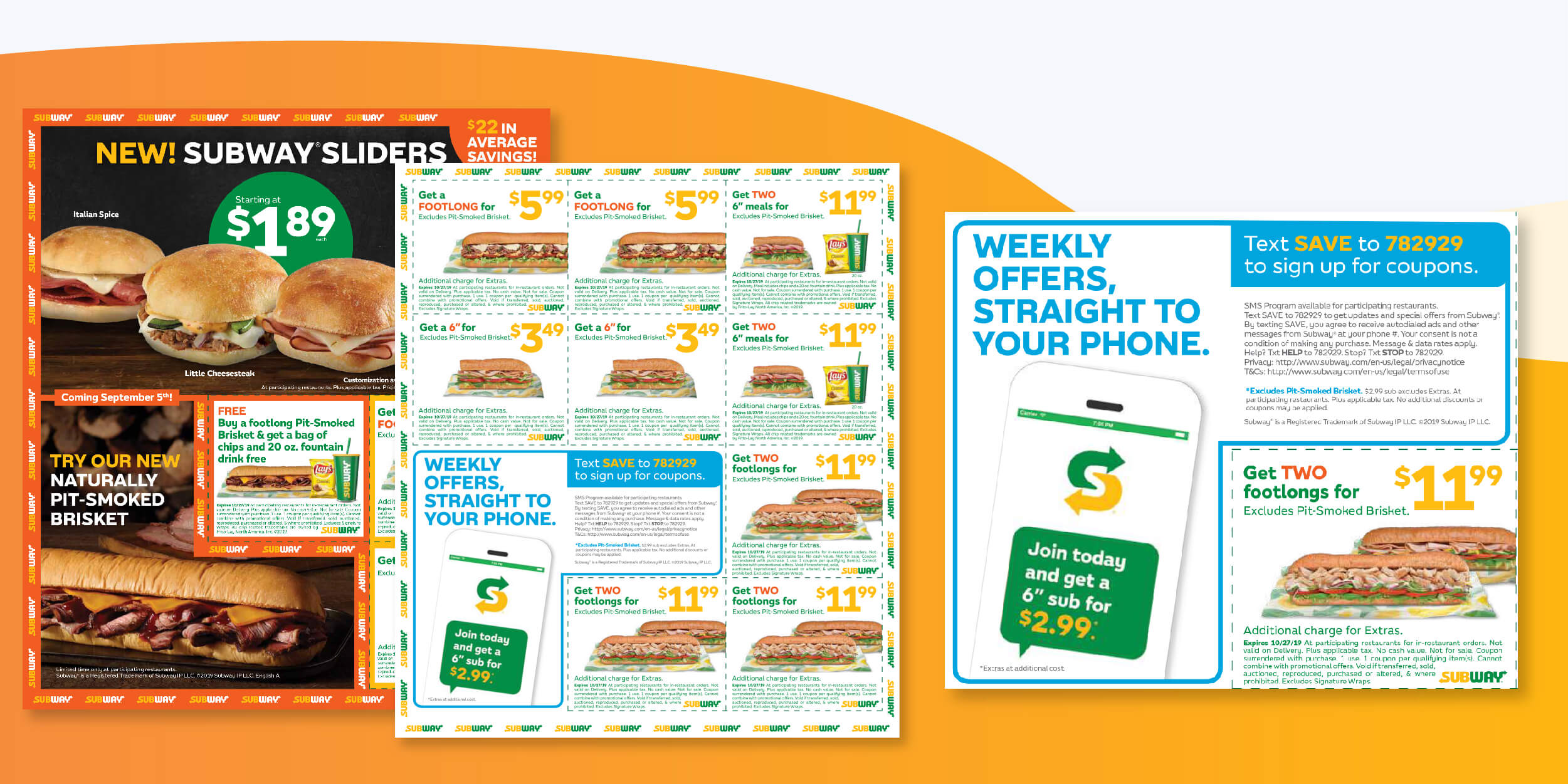 Subway Promoting Their SMS Text Club on a Recent National FSI Campaign